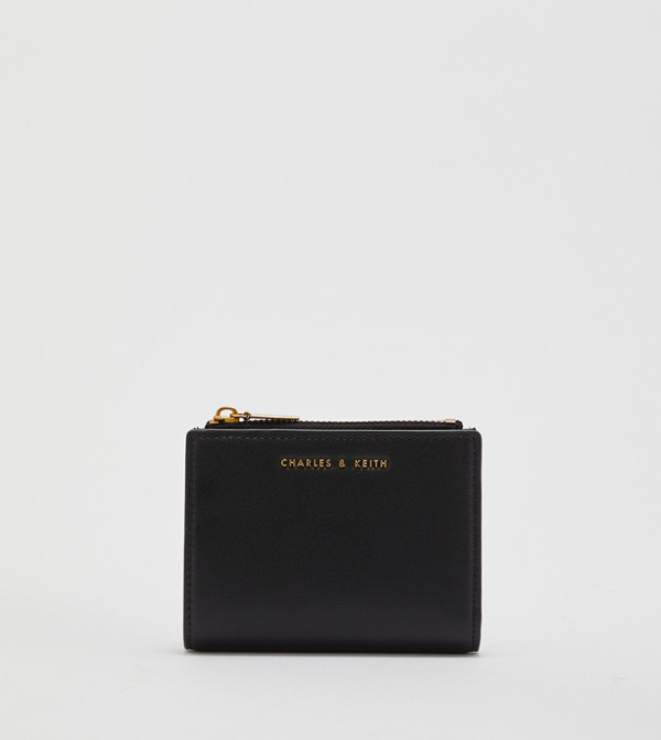 Mini Top Zip Small Wallet-Black
