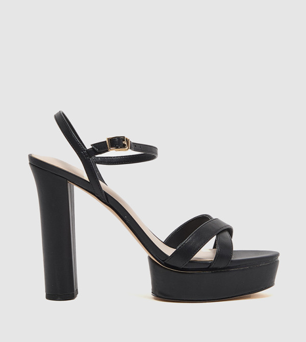 Crossover Strap Platform Heel Sandals