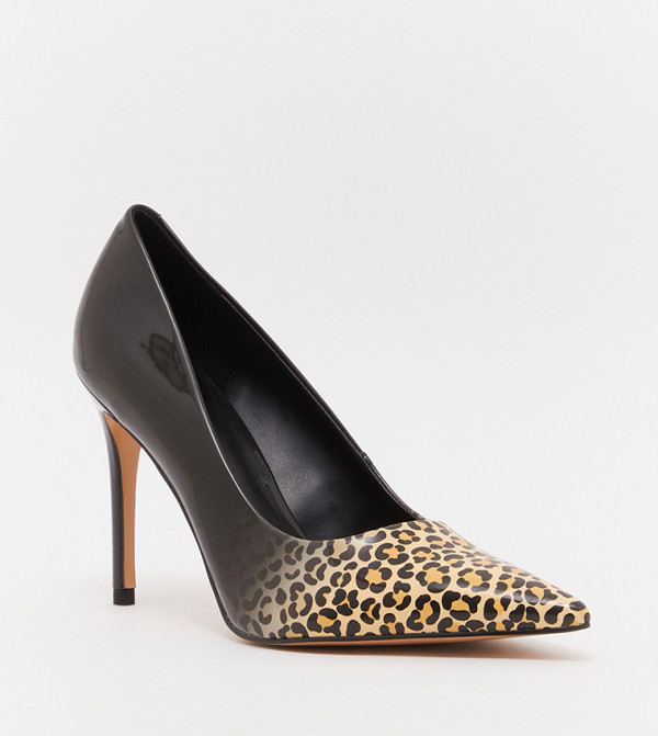 Patent Leopard Print Stiletto Heel Pumps