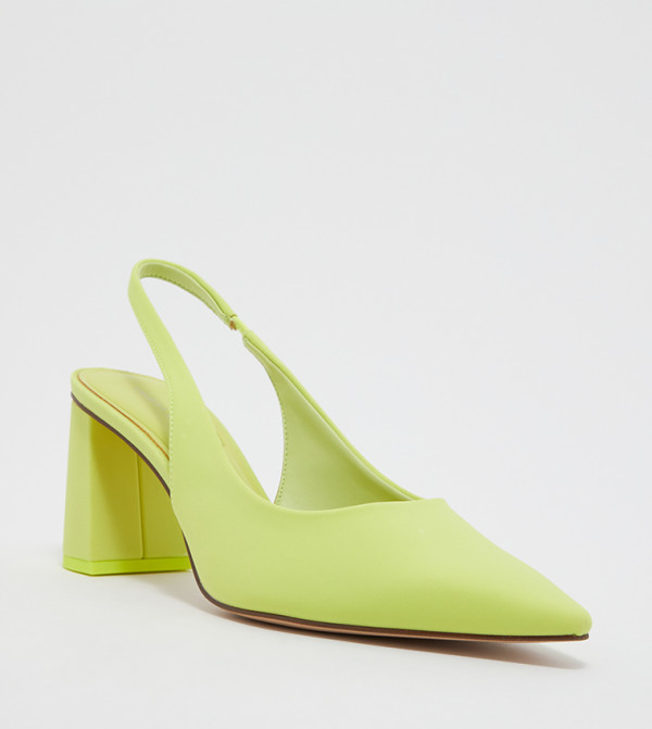 Trapeze Heel Slingback Pumps