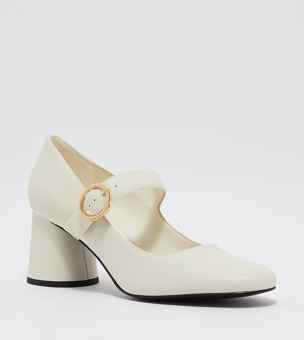 Cylindrical Heel Mary Jane Shoes