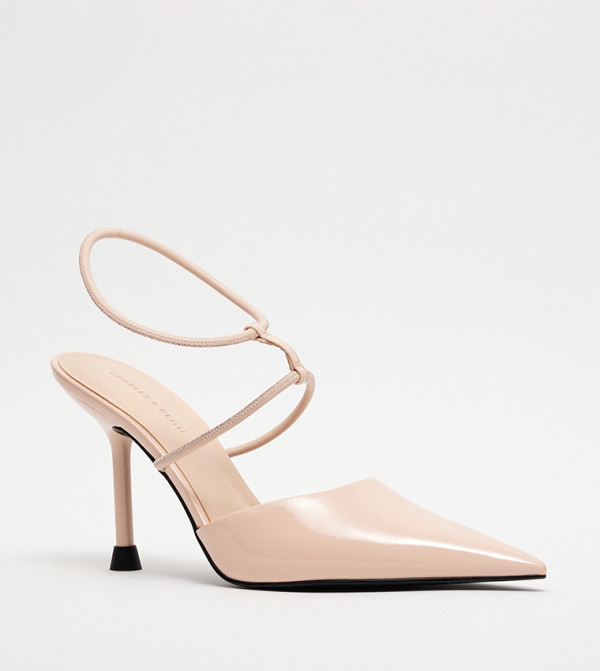 Patent T-Strap Pointed Toe Pumps