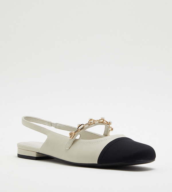 Chain-Link Slingback Flats