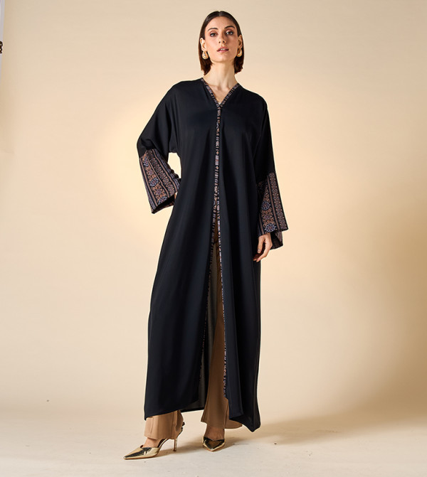 Printed Flared Sleeves Abaya with Hijab