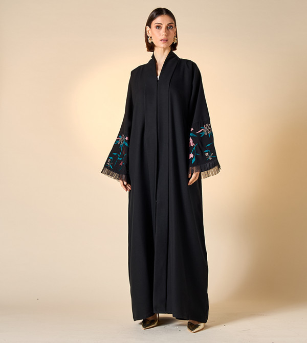 Embroidered Flared Sleeves Abaya with Hijab