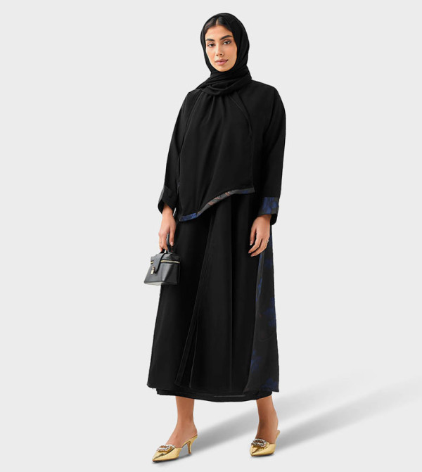 Print Detail Long Sleeves Abaya
