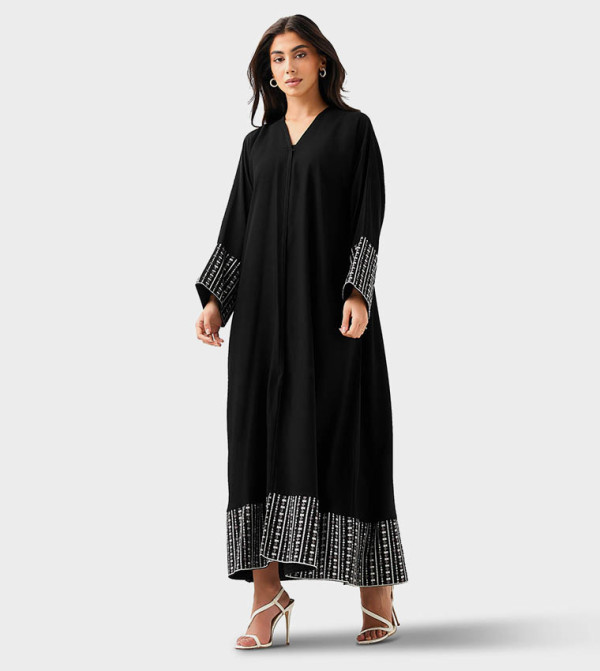 Lace Hem Sleeves Abaya