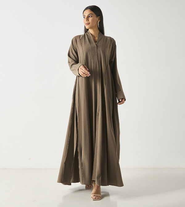 Textured Flowy Flared Abaya