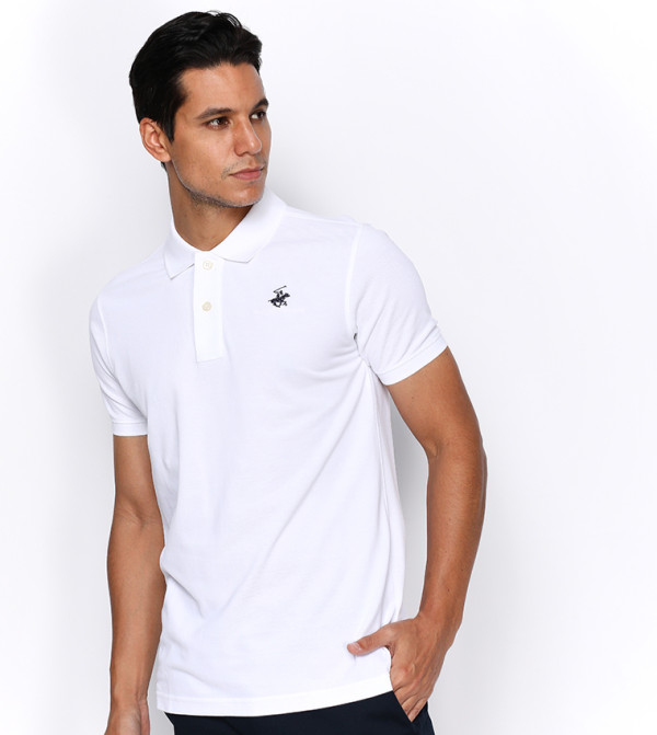 تيشيرت بياقة بولو وأكمام قصيرة 