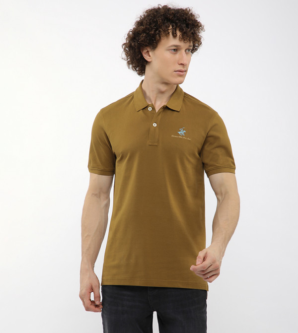 Logo Embroidered Short Sleeves Polo T-Shirt