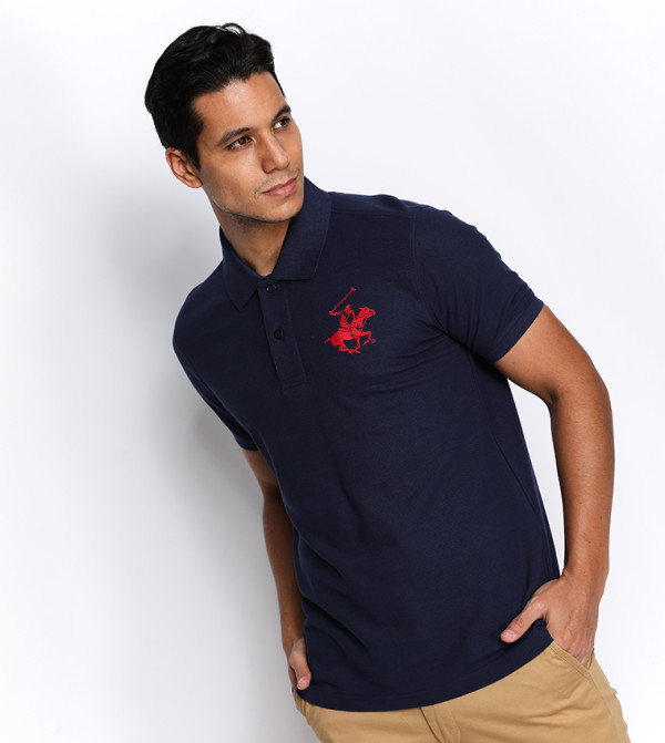 Pique Logo Embroidered Polo T-Shirt