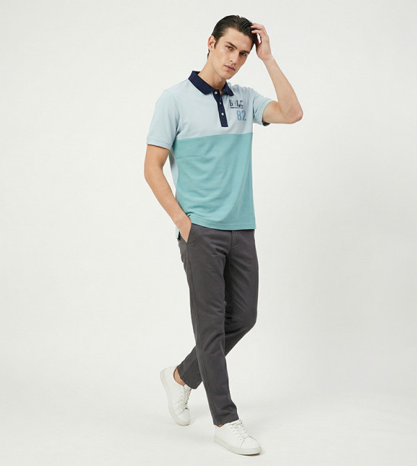 Color Block Short Sleeves Polo T-Shirt