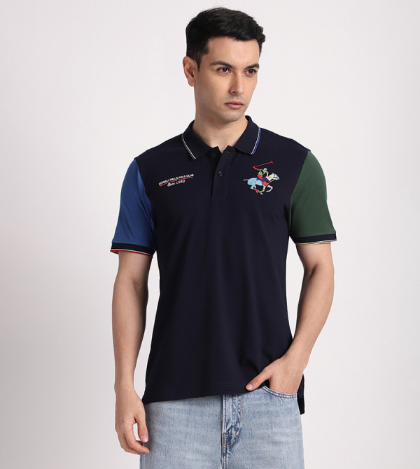 Color Block Short Sleeves Polo T-Shirt