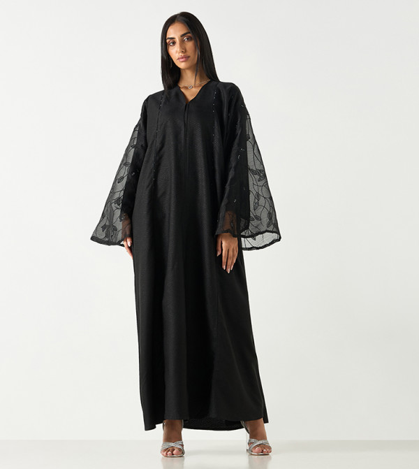 Embroidered Flared Sleeves Abaya