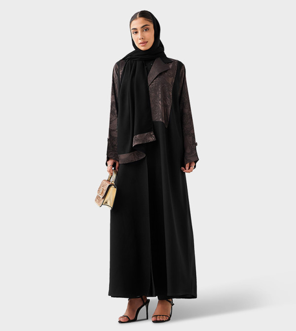 Print Detail Long Sleeves Abaya