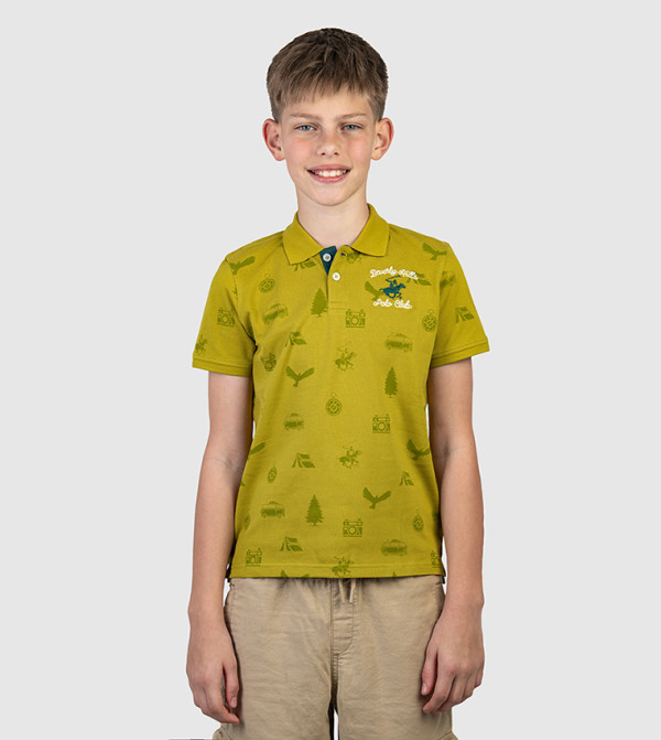 تيشيرت بولو بطباعة كاملة وكم قصير