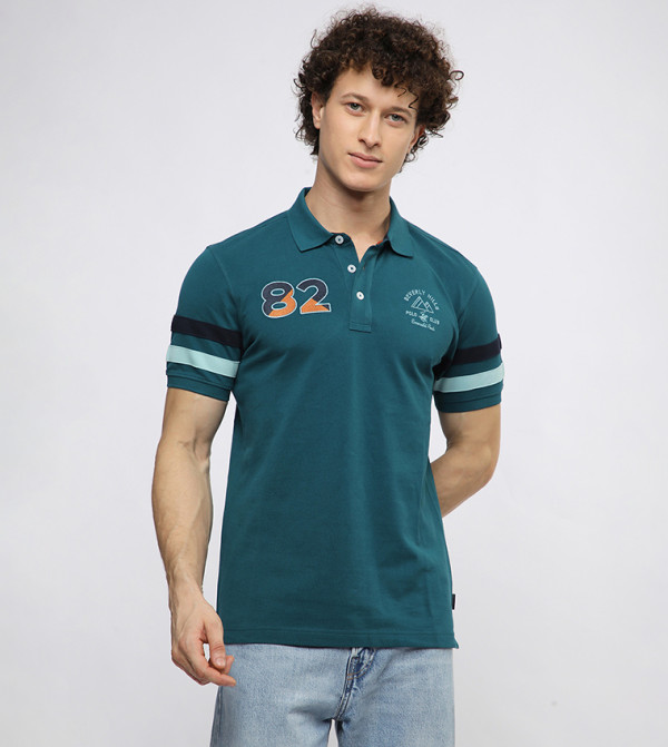 Embroidered Short Sleeves Polo T-Shirt