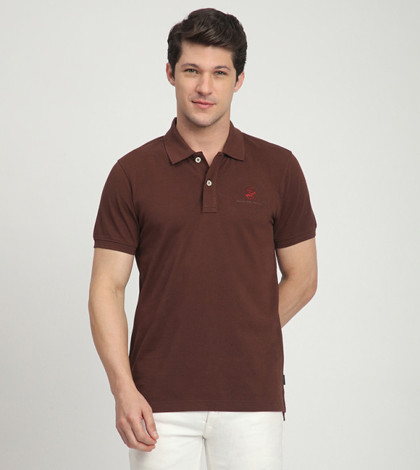 Logo Embroidered Short Sleeves Polo T-Shirt