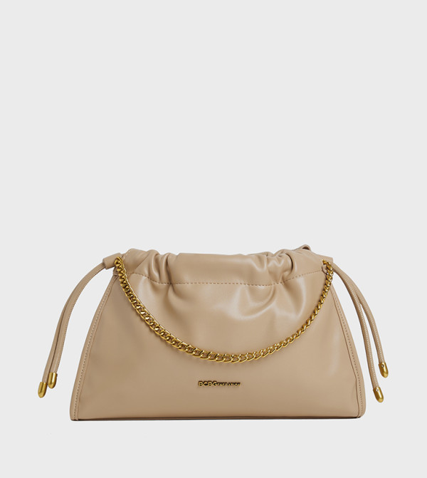 Textured Drawstring Shoulder Bag