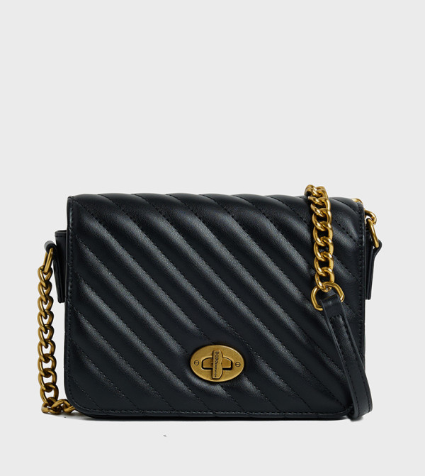 Quilted Twist Lock Shoulder Bag