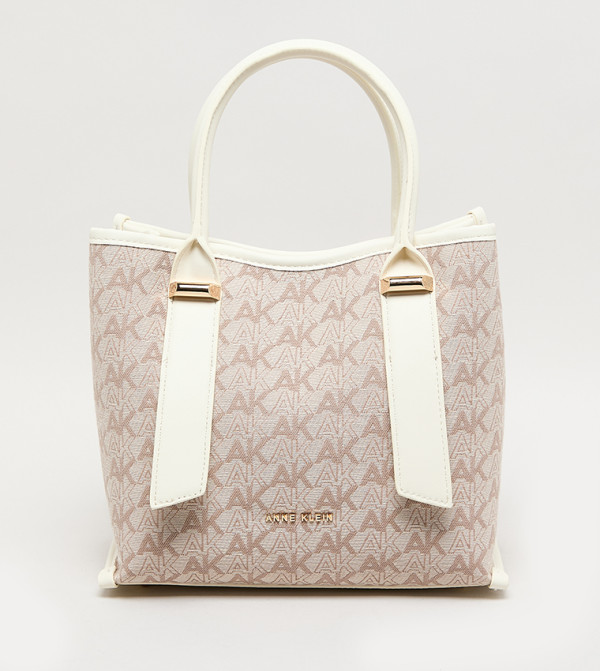 Monogram Patterned PU Tote Bag