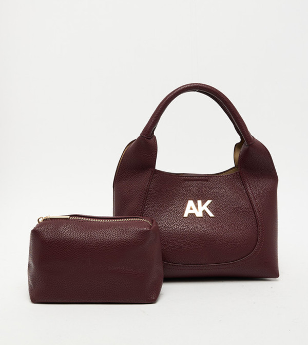 Textured PU Shoulder Bag Set