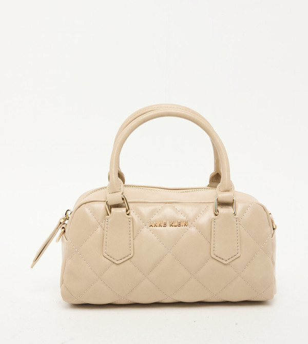 Quilted PU Zip Closure Handheld Bag