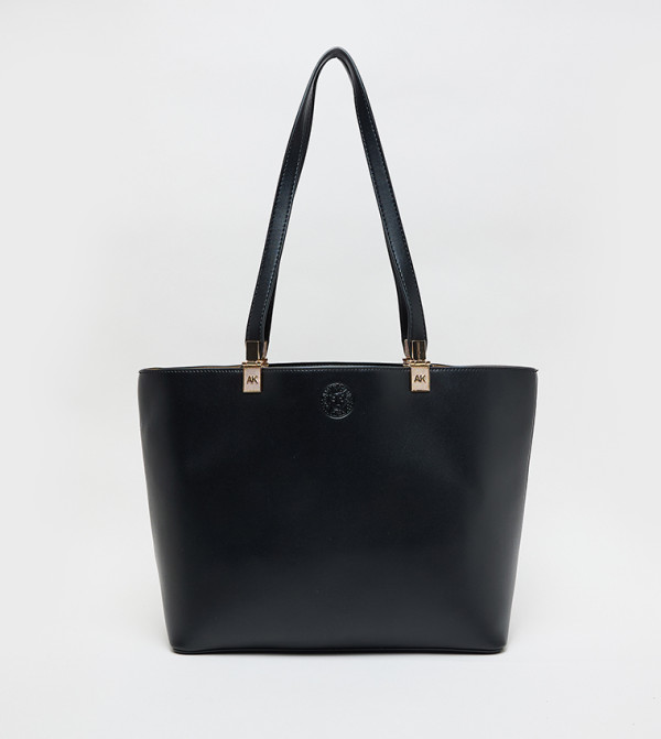 Solid PU Zip Closure Tote Bag