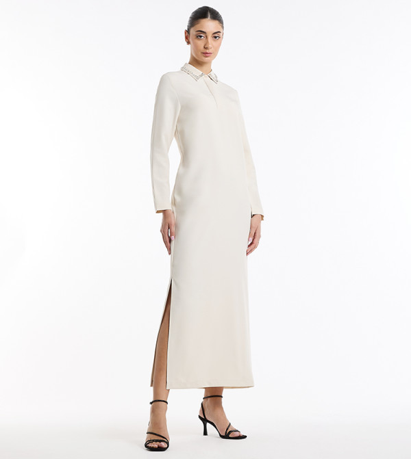Embellished Collar Midaxi Shirt Dress