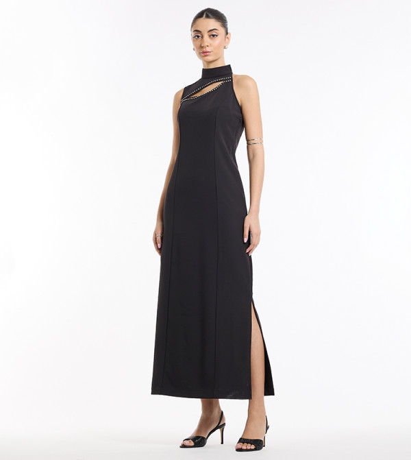 Embellished Cut-Out Detail Maxi Dress