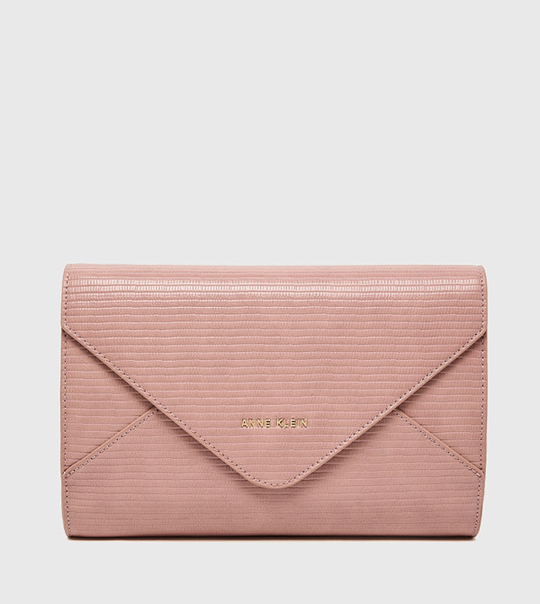 Croc Textured Flap Clutch