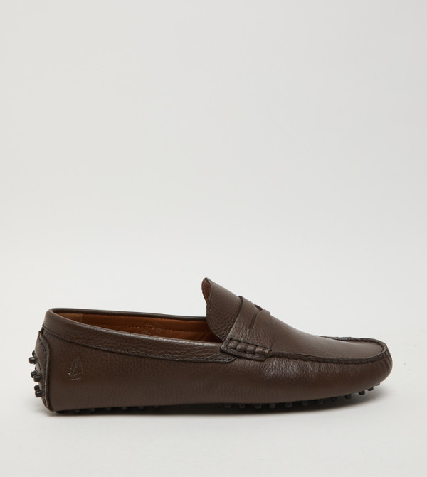 Textured Leather Loafers
