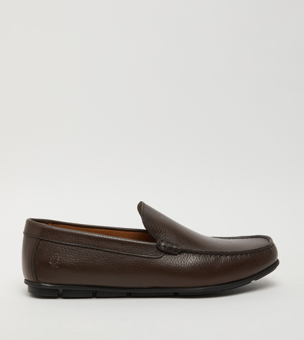 Textured Leather Loafers