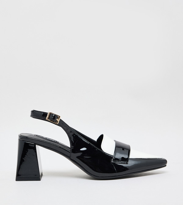 حذاء كعب لونين بمقدمة مدببة 