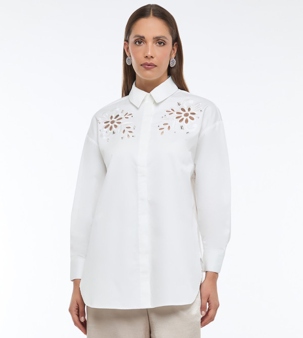 Schiffli Long Sleeves Shirt