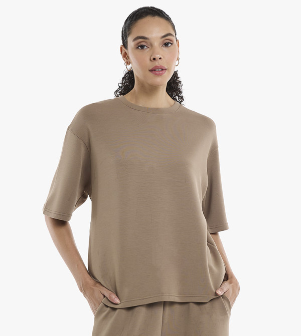 Solid Modal Crew Neck T-Shirt