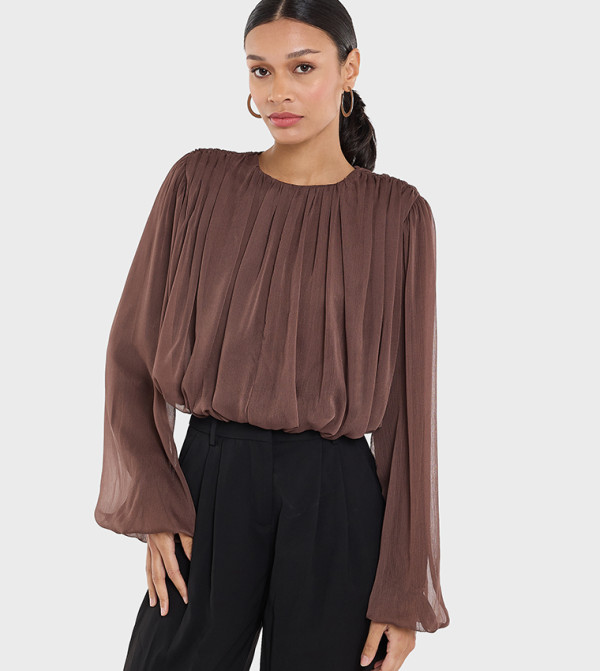 Ruched Long Sleeves Top
