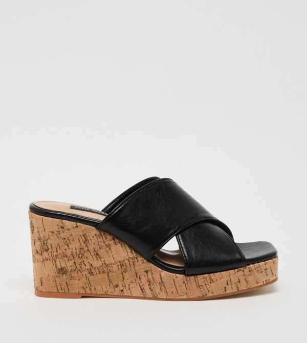 Textured Open Toe Wedge Sandals