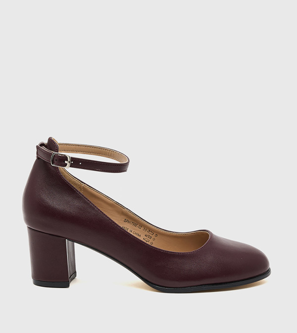Ankle Strap Block Heel Pumps