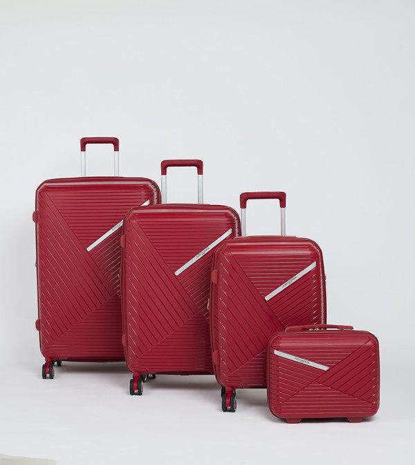 4-Piece Logo Detail Hardshell Spinner Trolley Bag Set