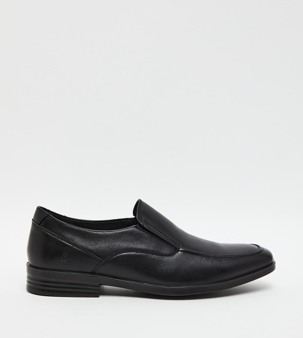 Textured Round Toe Formal Slip-On Shoes