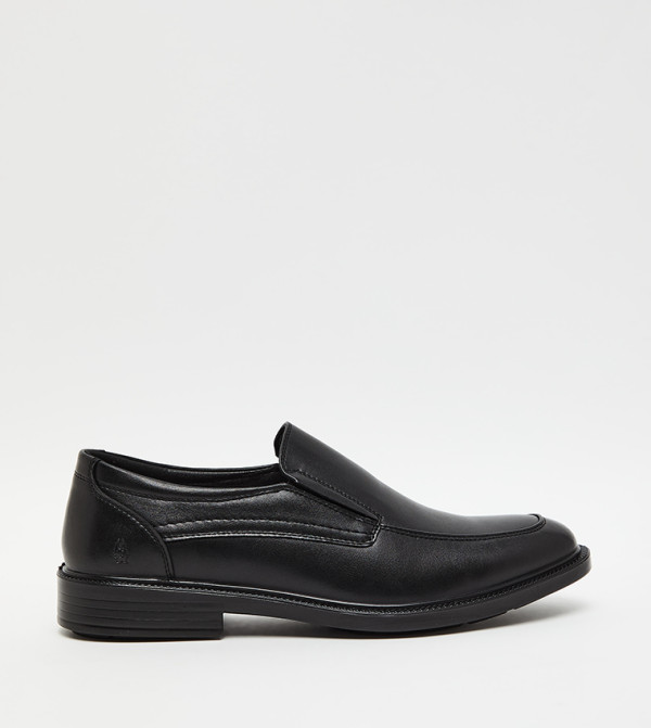 Textured Round Toe Formal Slip-On Shoes