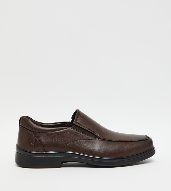Textured Square Toe Formal Slip-On Shoes