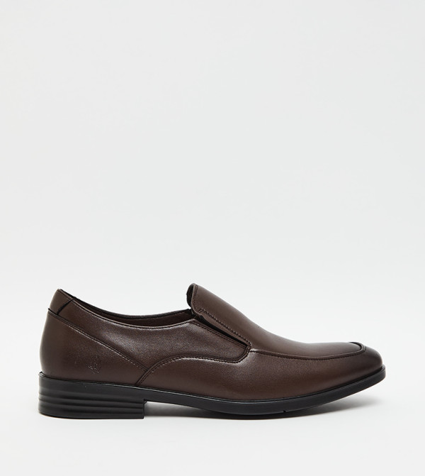 Textured Round Toe Formal Slip-On Shoes