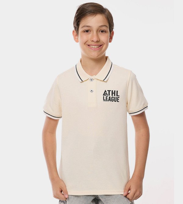 Printed Polo T-Shirt with Short Sleeves