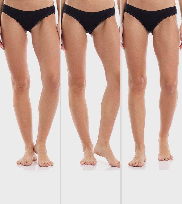 3 Pack Ribbed Bikini Briefs
