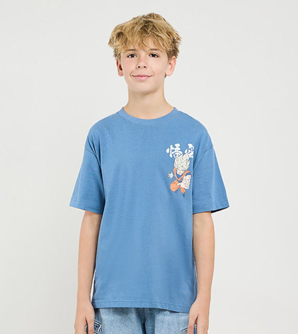 Printed T-Shirt with Crew Neck and Short Sleeves