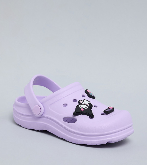 Kuromi Charm Detail Slingback Clogs