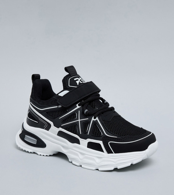 Mesh Detail Velcro Closure Sneakers