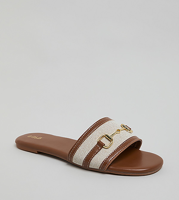 Contrast Trim Flat Sandals